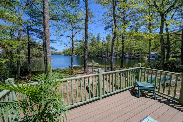 19 Pulpit Rock Rd, Raymond, ME 04071 - wooden terrace featuring a water view