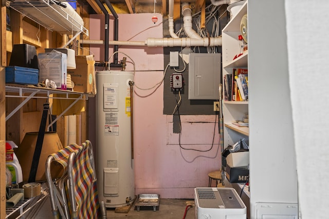 67 Day Mountain Rd, Temple, ME 04984 - utility room with water heater and electric panel