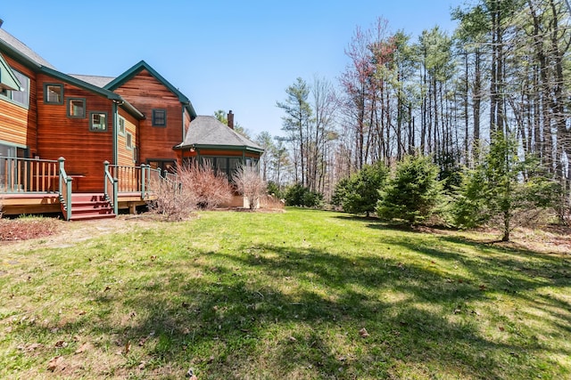 1026 Essex St, Bangor, ME 04401 - view of green lawn featuring a deck
