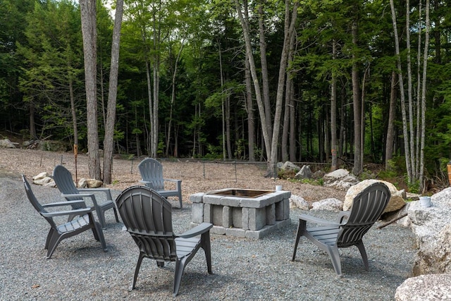 313 Nevells Way, Ellsworth, ME 04605 - view of patio featuring an outdoor fire pit