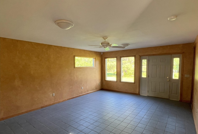 320 Spring Rd, Augusta, ME 04330 - tiled entryway with a ceiling fan and baseboards