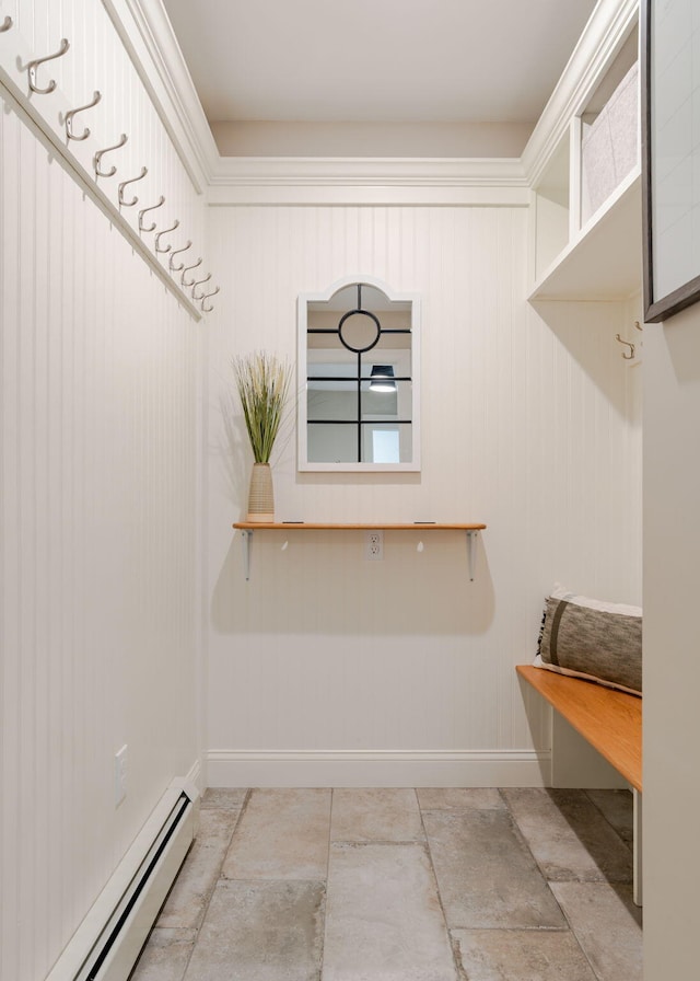 22 Lilac Ln, Gorham, ME 04038 - mudroom featuring a baseboard heating unit and baseboards