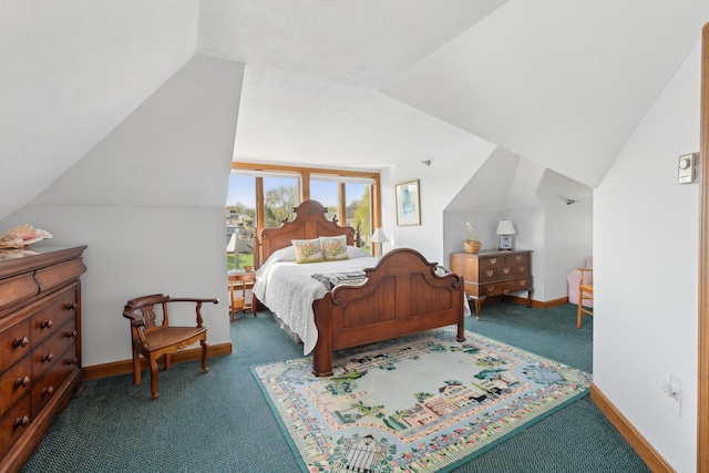 15 Christensen Ln Unit A1, Kennebunk, ME 04043 - carpeted bedroom featuring lofted ceiling and baseboards