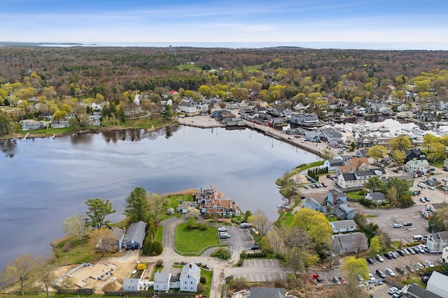 15 Christensen Ln Unit A1, Kennebunk, ME 04043 - aerial view of property and surrounding area with a large body of water and a heavily wooded area
