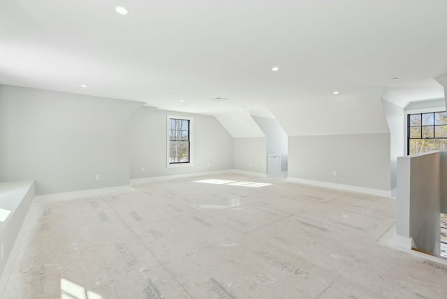 11 Acorn Ave, Kennebunkport, ME 04046 - additional living space with plenty of natural light, vaulted ceiling, recessed lighting, and baseboards