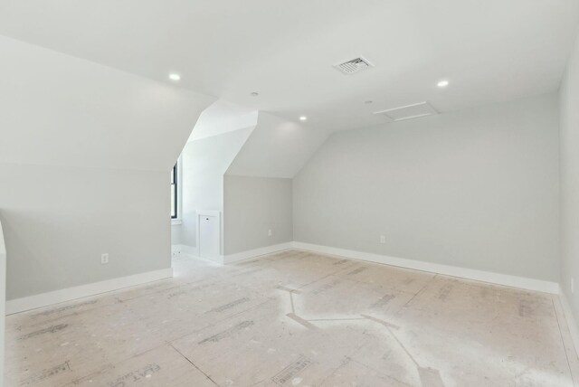 11 Acorn Ave, Kennebunkport, ME 04046 - bonus room featuring lofted ceiling, recessed lighting, attic access, and baseboards