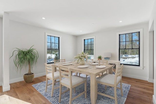 11 Acorn Ave, Kennebunkport, ME 04046 - dining room with light wood-type flooring, baseboards, and recessed lighting