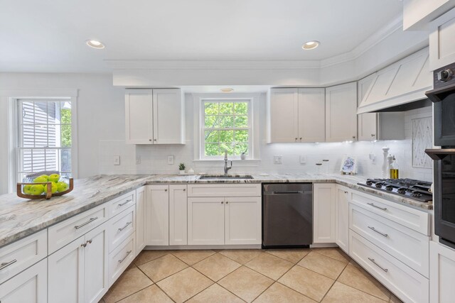 11 Oxford Rd, Windham, ME 04062 - kitchen with a sink, appliances with stainless steel finishes, white cabinets, decorative backsplash, and recessed lighting