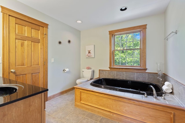 11 Oxford Rd, Windham, ME 04062 - full bath with a bath, toilet, tile patterned flooring, baseboards, and vanity