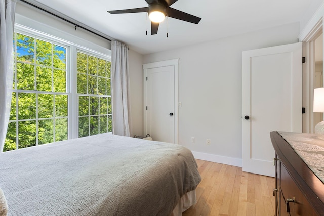 11 Oxford Rd, Windham, ME 04062 - bedroom featuring light wood-type flooring, baseboards, and a ceiling fan