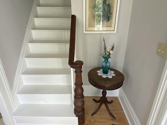 12 Old Rte 1, Searsport, ME 04974 - staircase with wood finished floors and baseboards