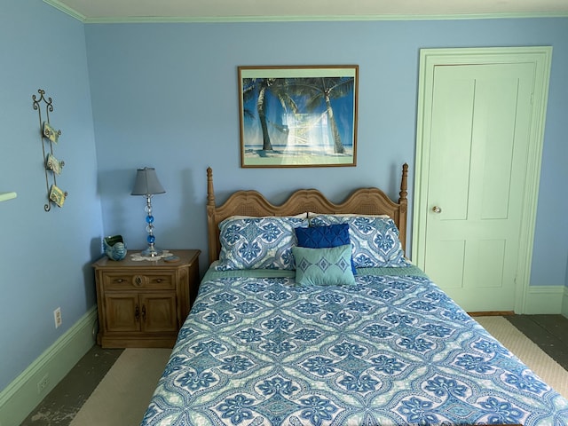 12 Old Rte 1, Searsport, ME 04974 - bedroom with baseboards and crown molding