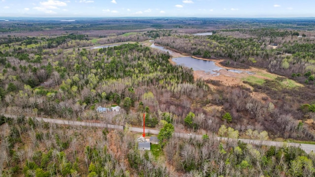 227 Forest Ave, Orono, ME 04473 - aerial view of property and surrounding area featuring a nearby body of water and a forest