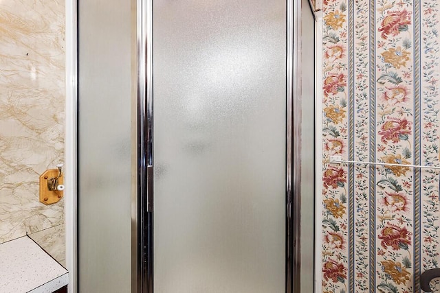 detailed view of a shower stall