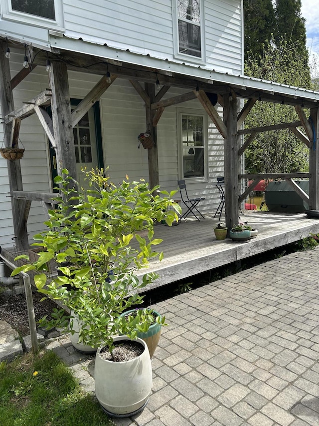 view of patio with a wooden deck