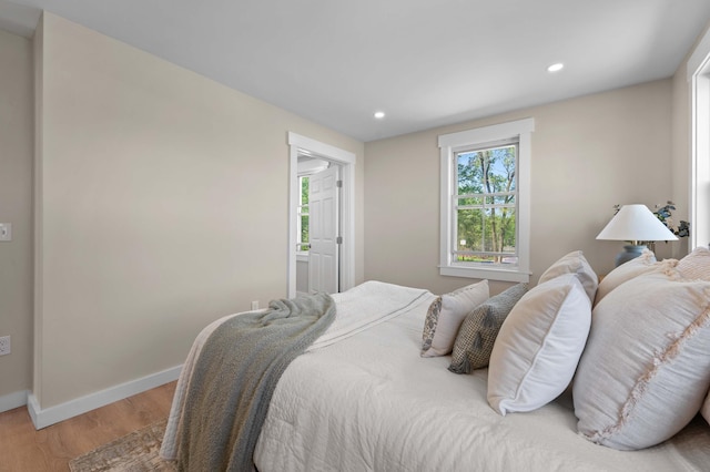 558 High St, West Gardiner, ME 04345 - bedroom featuring light wood-type flooring, recessed lighting, and baseboards