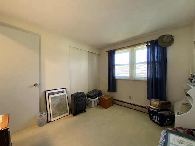 17 Canterbury Rd, Brewer, ME 04412 - unfurnished bedroom with a baseboard radiator, carpet floors, and a closet