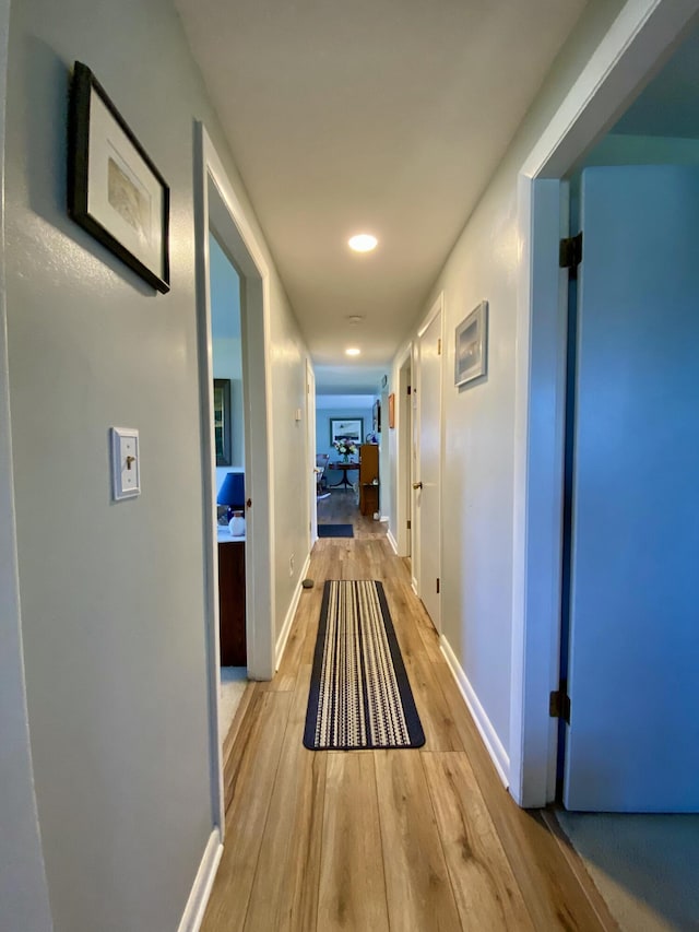 17 Canterbury Rd, Brewer, ME 04412 - corridor with light wood finished floors, baseboards, and recessed lighting