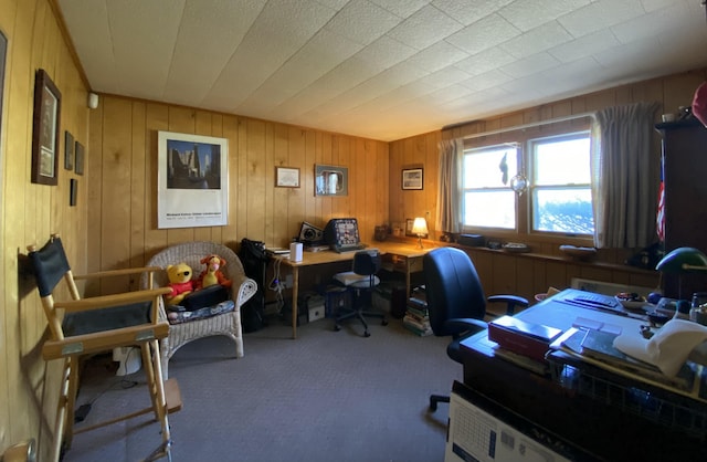 17 Canterbury Rd, Brewer, ME 04412 - office area with carpet flooring and wood walls