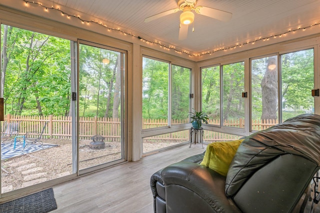 99 Spring St, Saco, ME 04072 - sunroom featuring track lighting and a ceiling fan