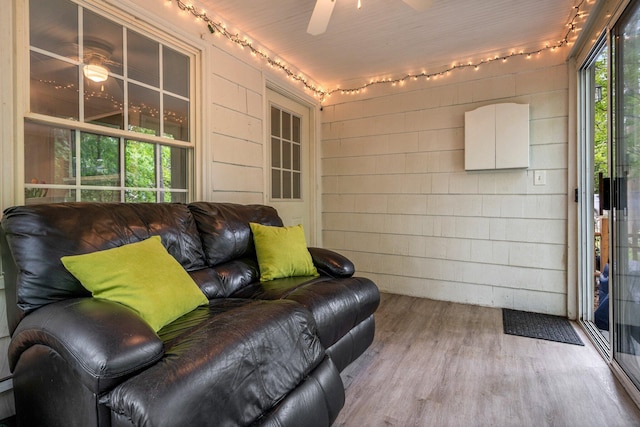 99 Spring St, Saco, ME 04072 - living area with ceiling fan and wood finished floors