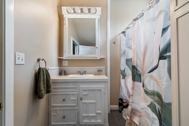 99 Spring St, Saco, ME 04072 - bathroom with vanity and a shower with shower curtain
