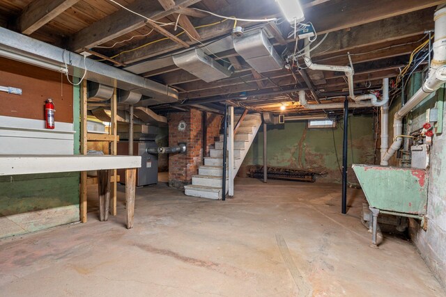 99 Spring St, Saco, ME 04072 - unfinished basement with stairway