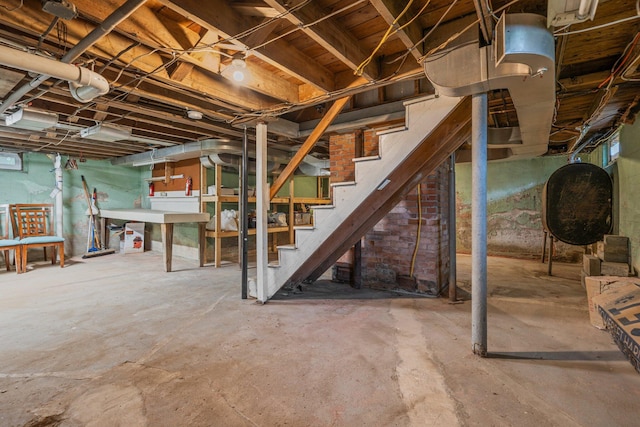 99 Spring St, Saco, ME 04072 - unfinished basement featuring stairway