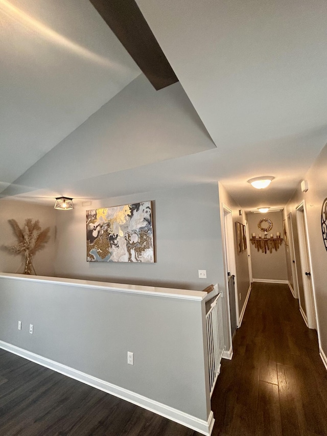 284 Roosevelt Trl, Windham, ME 04062 - corridor with dark wood-style floors, an upstairs landing, and baseboards