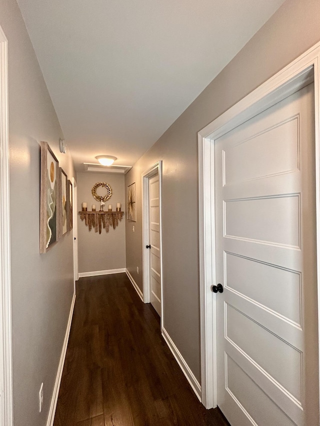 284 Roosevelt Trl, Windham, ME 04062 - hallway with baseboards and dark wood finished floors
