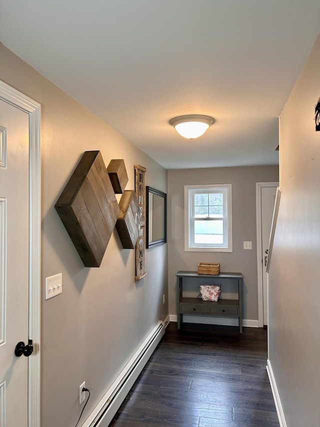284 Roosevelt Trl, Windham, ME 04062 - hallway featuring dark wood finished floors and baseboards