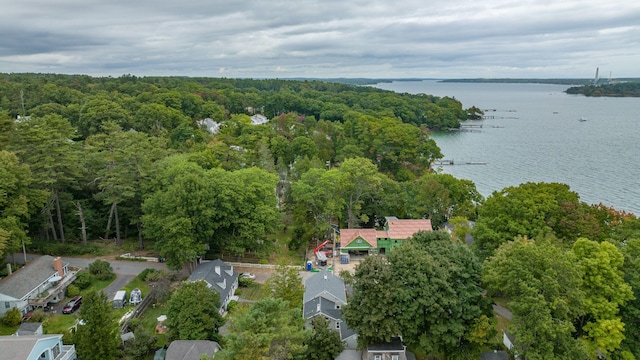 23 Amerescoggin Rd, Falmouth, ME 04105 - aerial view of property and surrounding area with a forest and a large body of water