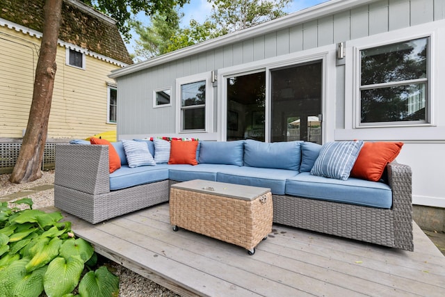 23 Amerescoggin Rd, Falmouth, ME 04105 - wooden deck with outdoor lounge area