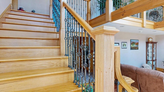 101 Parrott St, South Portland, ME 04106 - staircase with a high ceiling