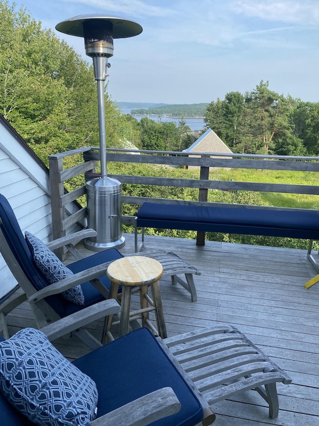 33 Latour St, Castine, ME 04421 - wooden deck with a water view