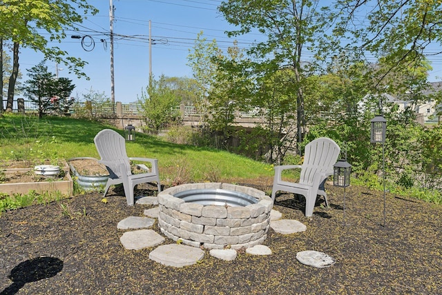 61 Granite St, Bath, ME 04530 - view of yard with an outdoor fire pit
