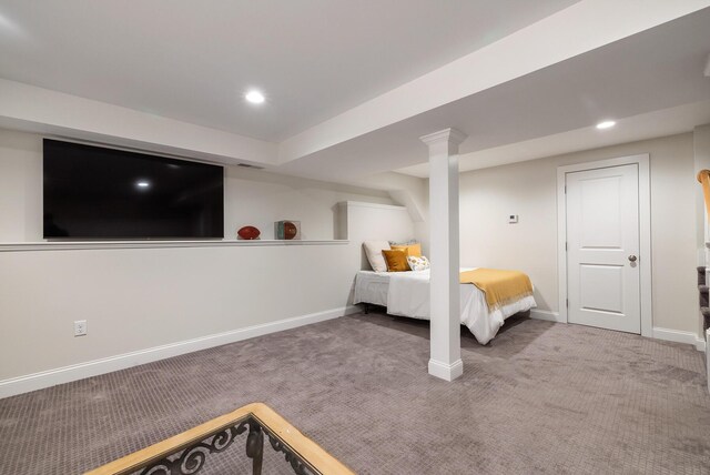 53 Ross Rd, Kennebunk, ME 04043 - bedroom featuring carpet flooring, baseboards, and recessed lighting