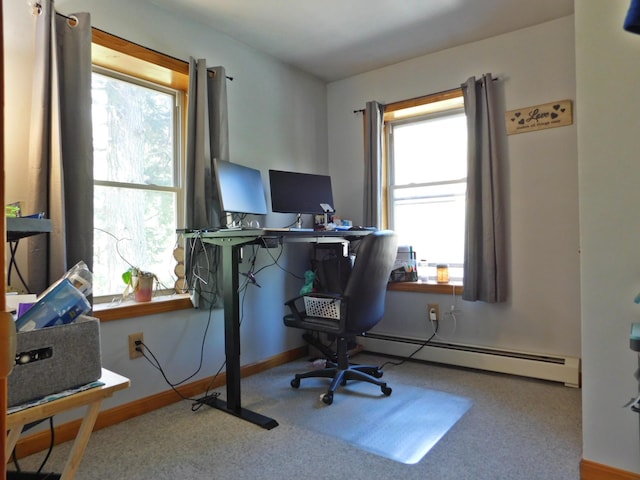 9 Hidden Dr, New Gloucester, ME 04260 - office with a baseboard radiator and baseboards
