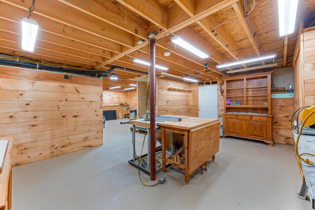 400 Chopps Cross Rd, Woolwich, ME 04579 - unfinished basement with wooden walls