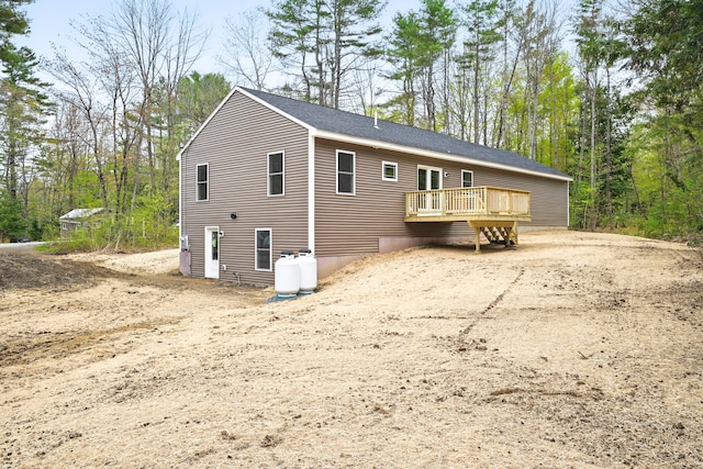 457 S Reynolds Rd, Winslow, ME 04901 - back of house with a deck and roof with shingles