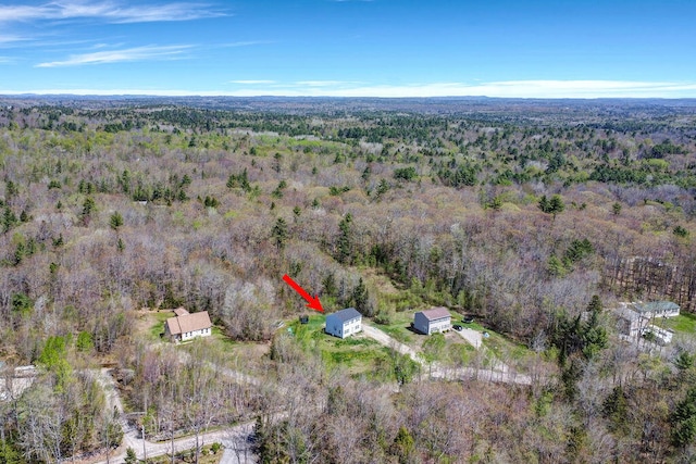 37 Birchwood Ln, Bowdoinham, ME 04008 - aerial view of property's location with a heavily wooded area