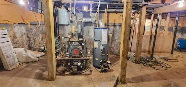 281 Cross Rd, Washburn, ME 04786 - unfinished below grade area with hybrid water heater, a water pressure tank, and a heating unit