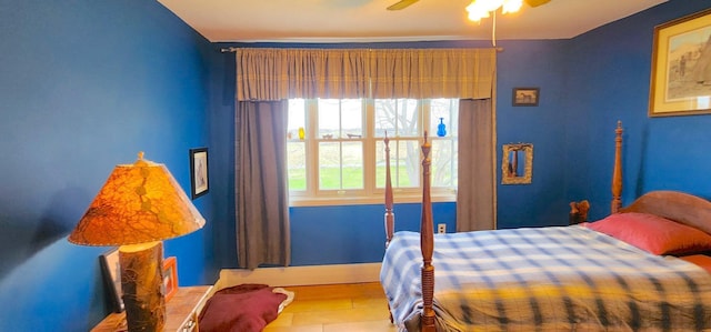 281 Cross Rd, Washburn, ME 04786 - bedroom with baseboards and a ceiling fan