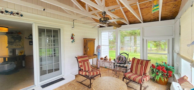 281 Cross Rd, Washburn, ME 04786 - sunroom with a ceiling fan