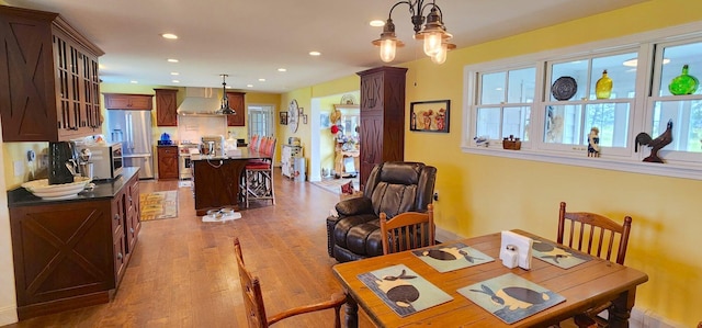 281 Cross Rd, Washburn, ME 04786 - dining area featuring wood finished floors and recessed lighting