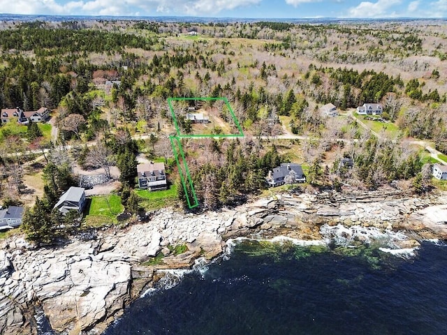 165 Mcfarland Shore Rd, Bristol, ME 04554 - aerial overview of property's location with property parcel outlined and a heavily wooded area