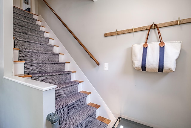 301 Sherwood St, Portland, ME 04103 - stairway featuring baseboards