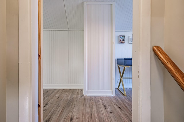 301 Sherwood St, Portland, ME 04103 - hallway featuring wood finished floors and baseboards