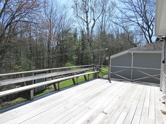 204 Clark Island Rd, Saint George, ME 04859 - wooden deck with a view of trees