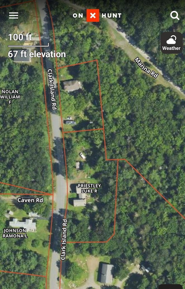 204 Clark Island Rd, Saint George, ME 04859 - aerial map of property and surrounding area with property boundaries highlighted